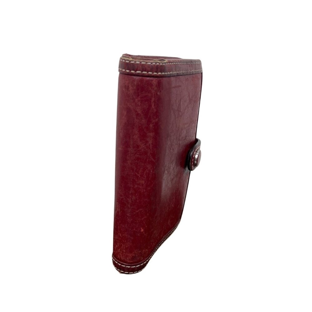 Vintage Coach Red Leather Address Book Cover With Pen Snap Closure Size S - Picture 6 of 9